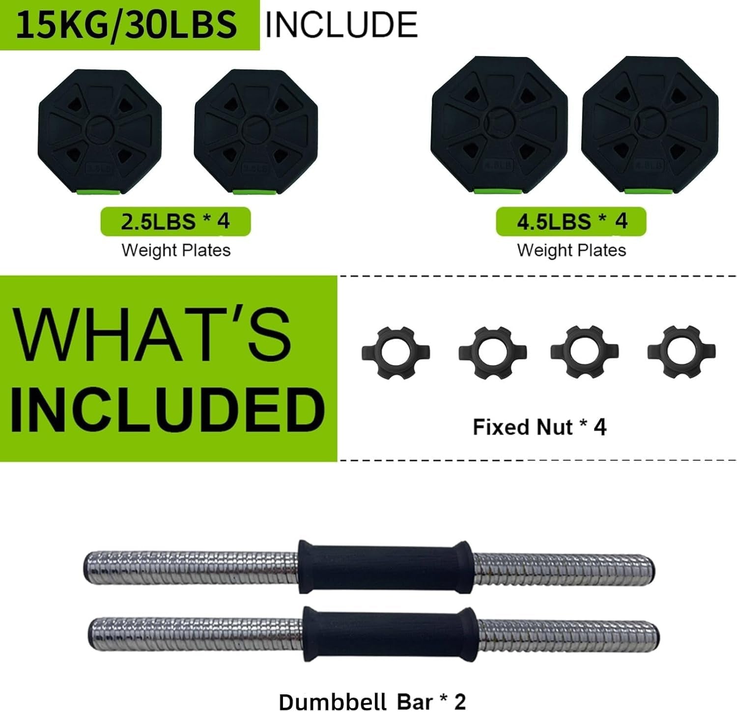 4-In-1 Adjustable Dumbbell Set, 30/44/66/88 Lbs Free Weights Set with Connector, Fitness Exercise Equipment Used as Kettlebells, Barbell, Push up Stand, Weights Set for Home Gym Suitable Women/Men