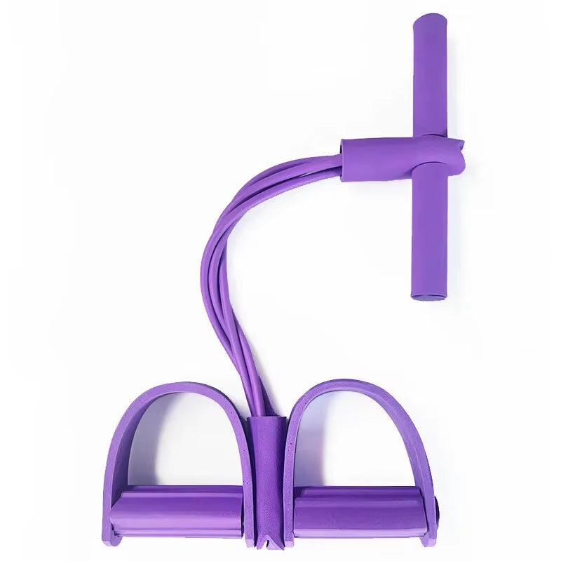 Four-Tube Pedal Tensioner Multi-Functional Household Fitness Equipment Yoga Abdominal Strengthening Elastic Band Tension Rope