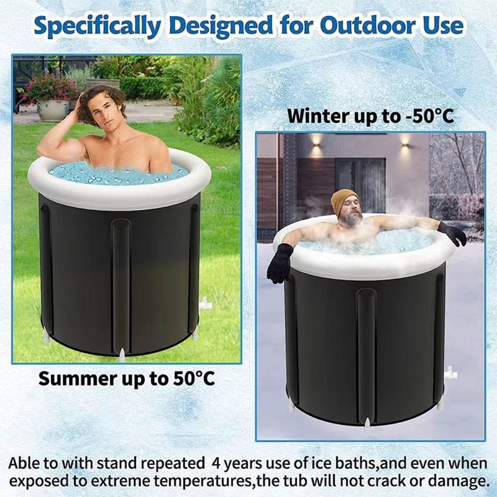 Ice Bath Portable Collapsible Bathtub Thicken Large Adult Inflatable Bath Bucket Outdoor Water Therapy Cold Plunge Tub