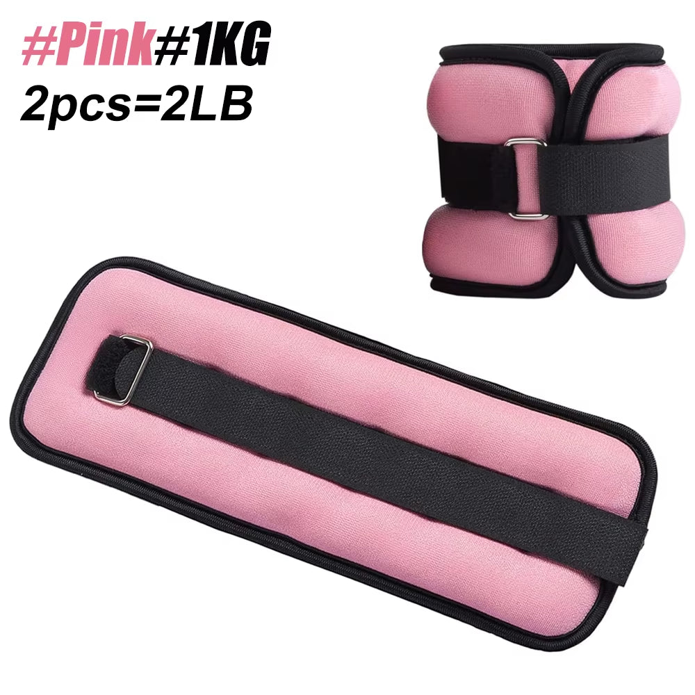 1Pair Adjustable Ankle & Wrist Weights (0.5Kg/1Kg) - Neoprene Leg Arm Straps for Running, Yoga - Strength Training for Women Men