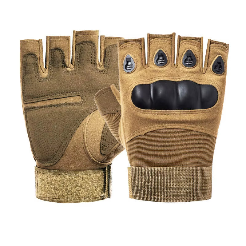 Tactical Hard Knuckle Half-Finger Gloves Men'S Combat Hunting Shooting Paintball Duty - Fingerless
