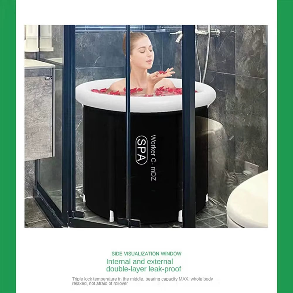 Ice Bath Portable Collapsible Bathtub Thicken Large Adult Inflatable Bath Bucket Outdoor Water Therapy Cold Plunge Tub