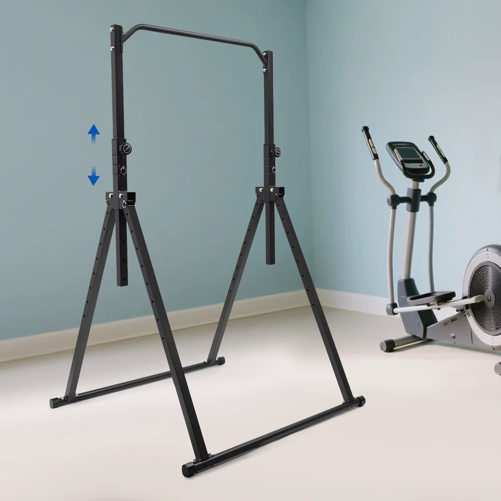Adjustable Height Home Pull up Bar Gymnastics Practice Bar Triangular Pull up Station for Home Gym Strength Training Equipment