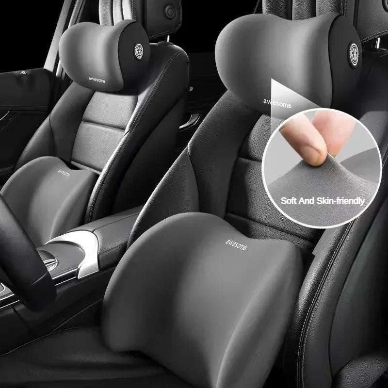Car Memory Foam Neck Pillow Protection Lumbar Backrest Cushion Lumbar Cushion Car Headrest Cushion