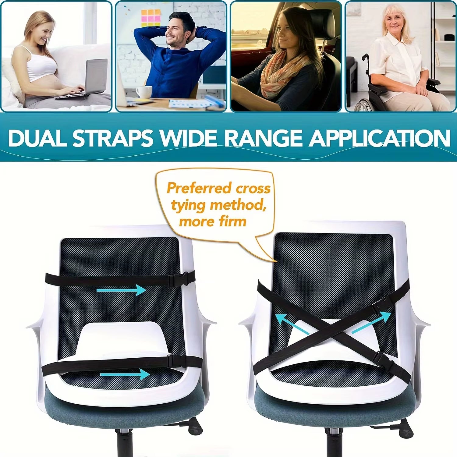 Ergonomic Memory Foam Lumbar Support Back Cushion