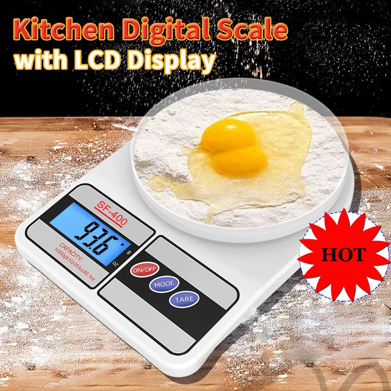 Digital Kitchen Scale 10Kg/1G High-Precision LED Electronic Scales Portable Food Weight Balance Measuring Home Kitchen Tools