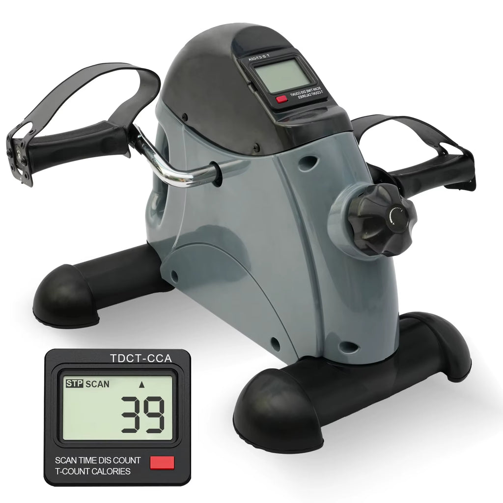 Mini Pedal Exercise Bike under Desk Bicycle Trainer Fitness Cycling Portable LCD Display Arm Leg Fitness Equipment Home Office
