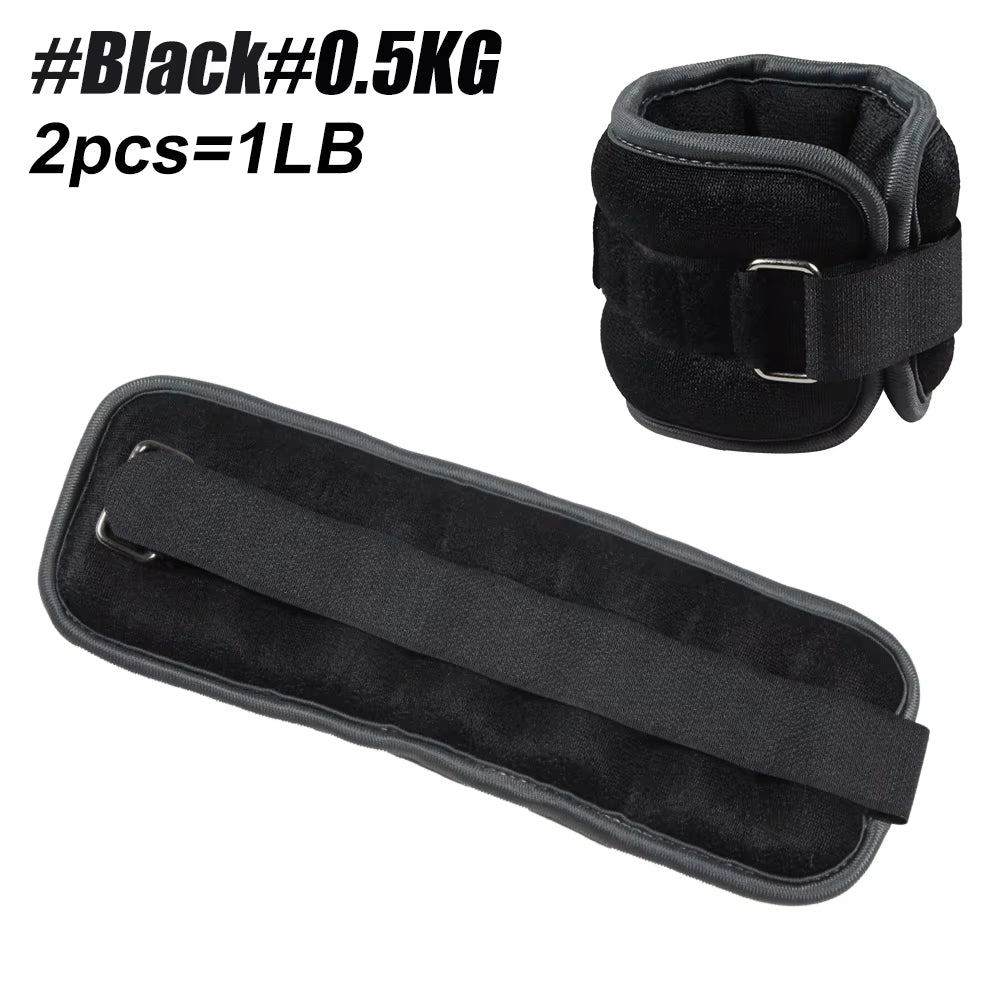 1Pair Adjustable Ankle & Wrist Weights (0.5Kg/1Kg) - Neoprene Leg Arm Straps for Running, Yoga - Strength Training for Women Men