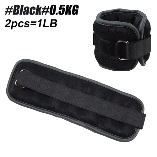 1Pair Adjustable Ankle & Wrist Weights (0.5Kg/1Kg) - Neoprene Leg Arm Straps for Running, Yoga - Strength Training for Women Men