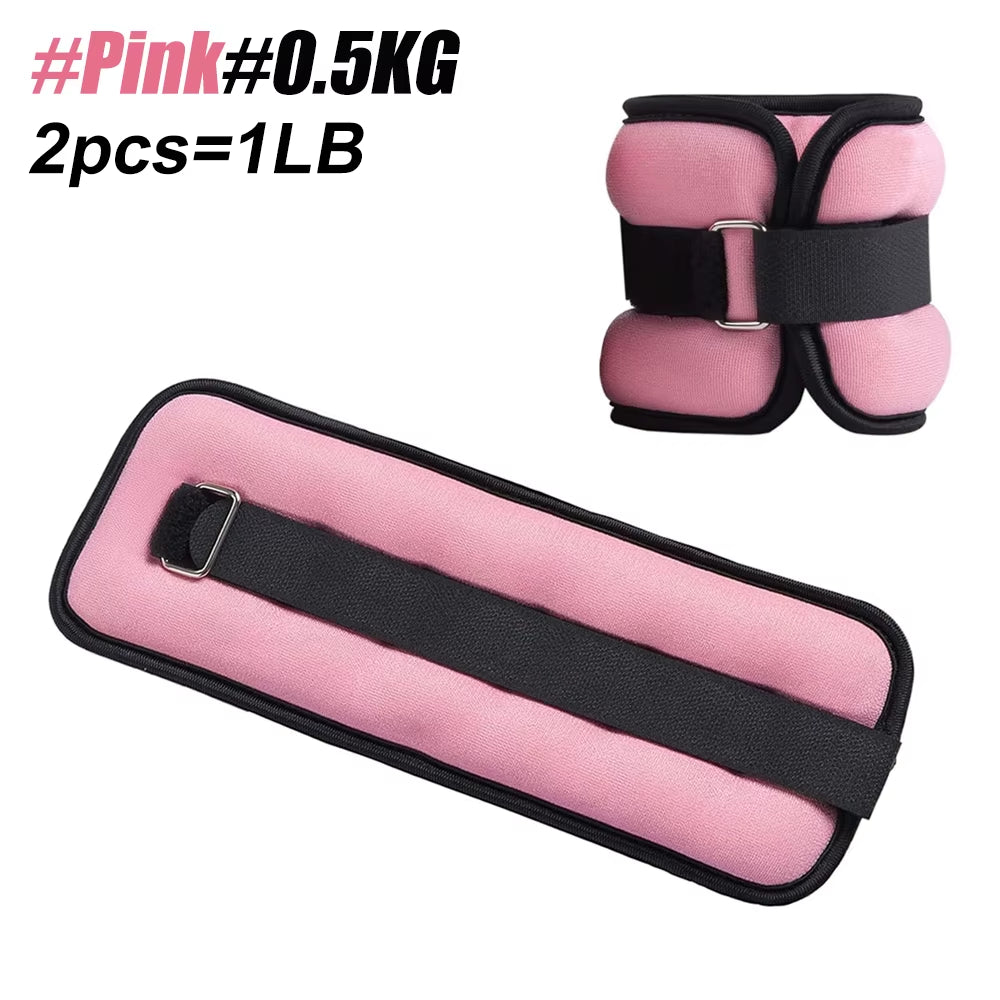 1Pair Adjustable Ankle & Wrist Weights (0.5Kg/1Kg) - Neoprene Leg Arm Straps for Running, Yoga - Strength Training for Women Men