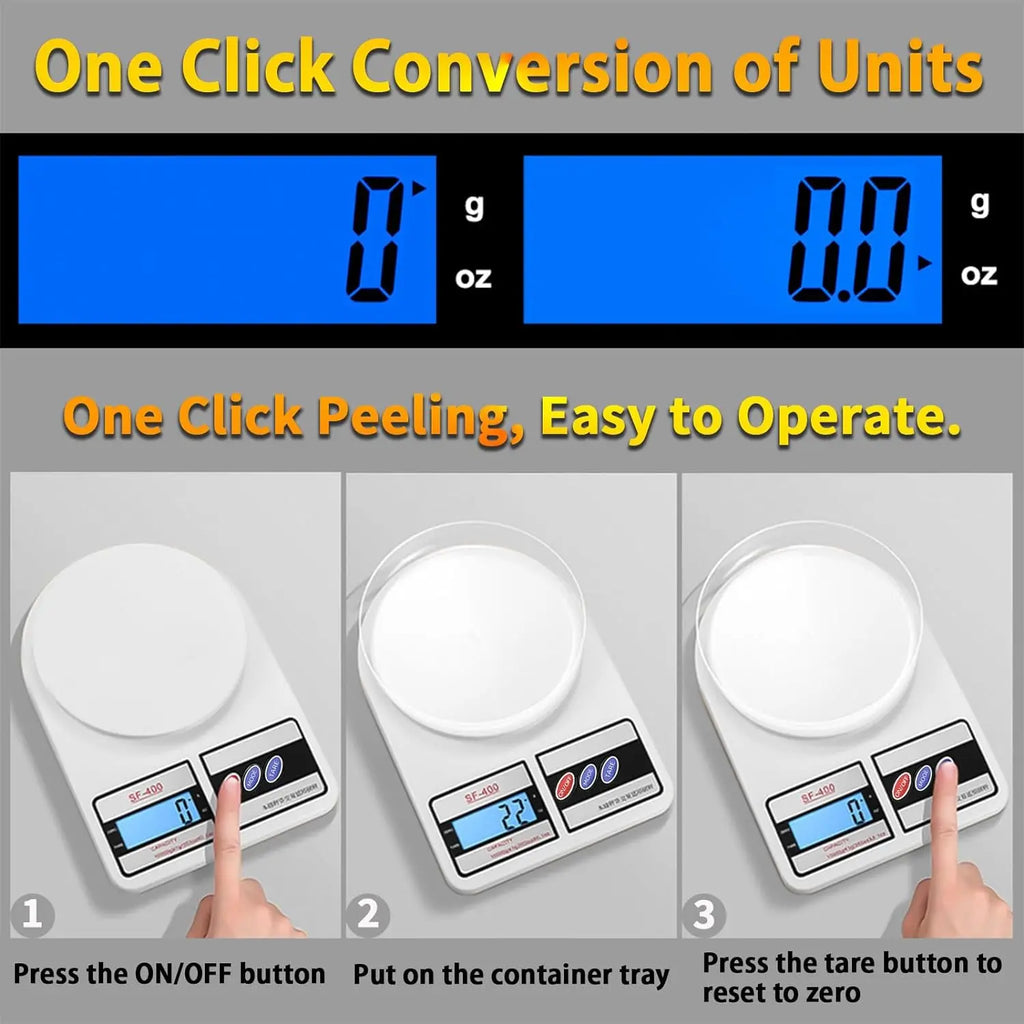 Digital Kitchen Scale 10Kg/1G High-Precision LED Electronic Scales Portable Food Weight Balance Measuring Home Kitchen Tools