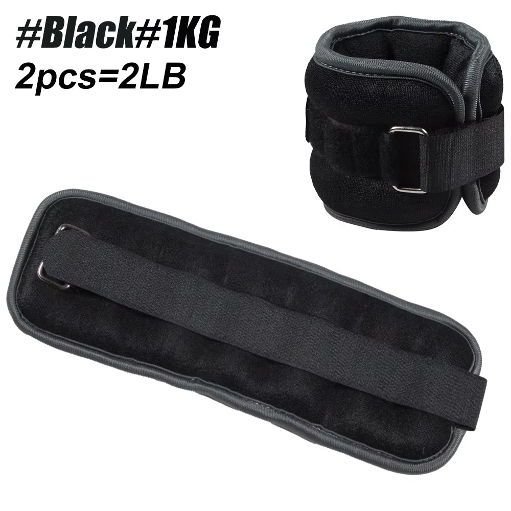 1Pair Adjustable Ankle & Wrist Weights (0.5Kg/1Kg) - Neoprene Leg Arm Straps for Running, Yoga - Strength Training for Women Men