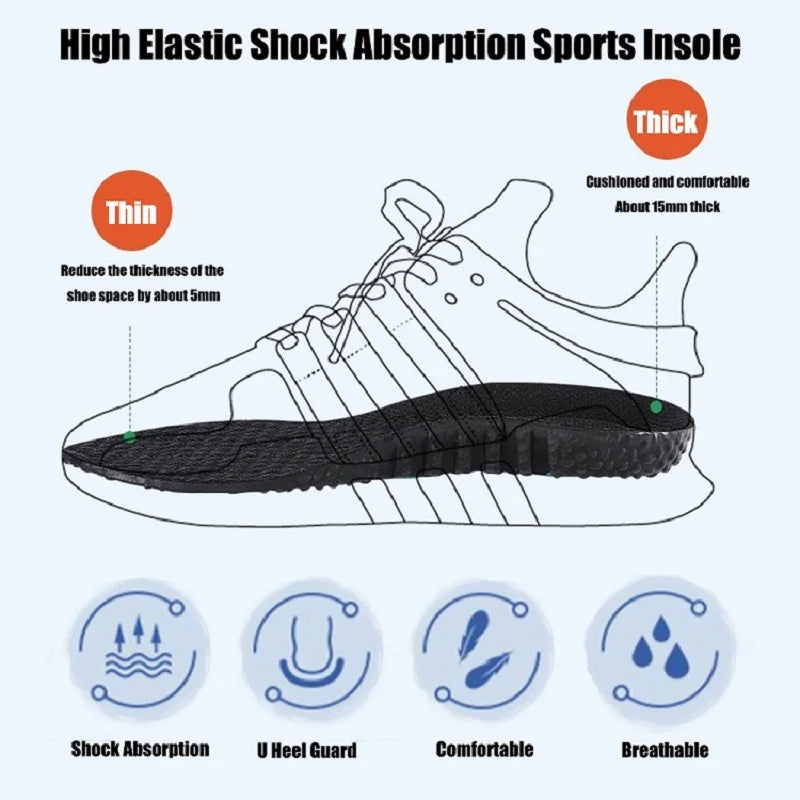 Sport Insoles for Shoes Sole Shock Absorption Deodorant Breathable Cushion Running Insoles for Feet Man Women Massage Care Pads