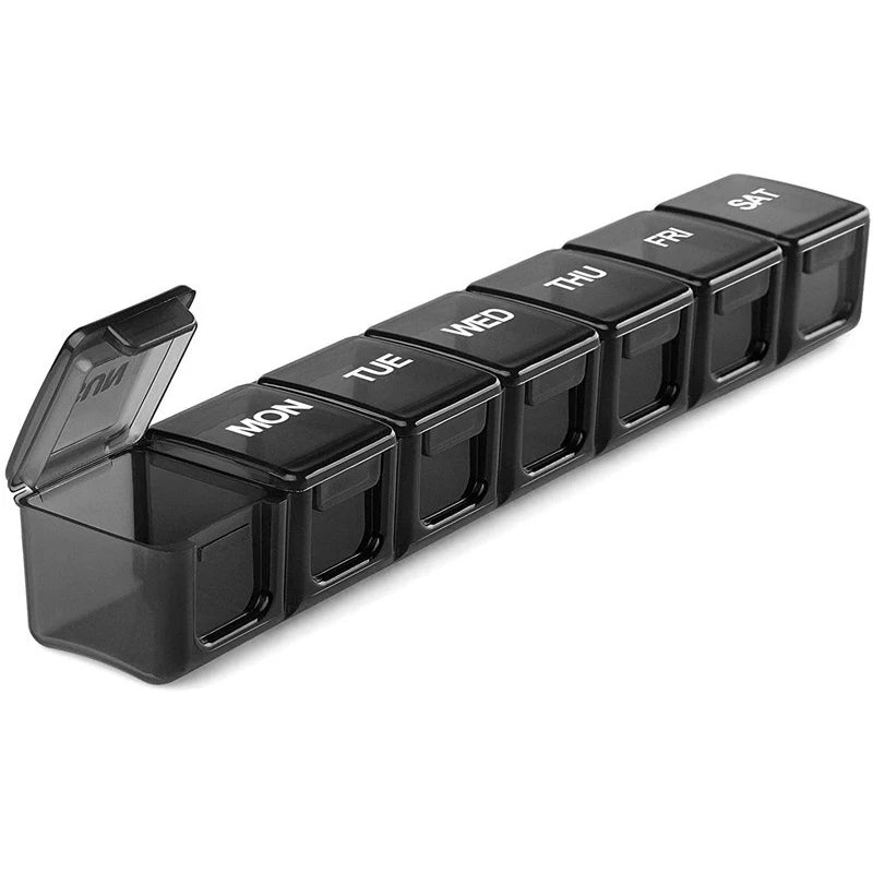 7 Grids One Week Pill Storage Box Portable Plastic Pill Case Holder Travel Organizer Pill Box Splitters Organizer Pill Dispenser