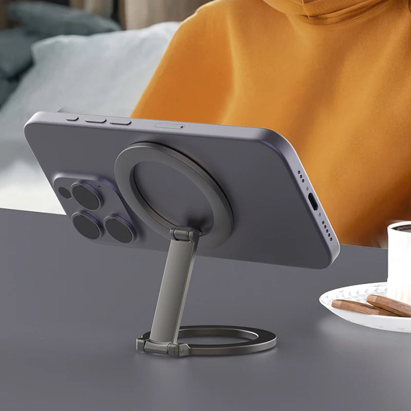 Magnetic Phone Stand Foldable Double-Side Strong Magnet Bracket for Magsafe Foldable Metal Holder Support for Iphone 13 14 15 16