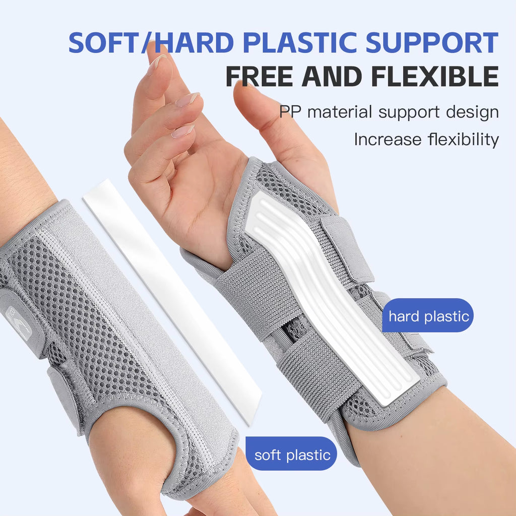 Wrist Brace for Carpal Tunnel Support Brace with Splints Hand Support for Arthritis Tendonitis Sprain Injuries Wrist Pain 1PC