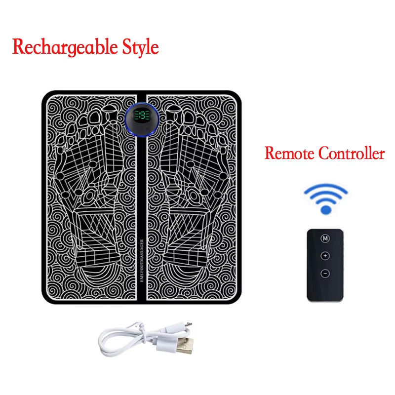 Electric EMS Foot Massager with Gel Pad Portable EMS Muscle Stimulation Massage Mat Improve Blood Circulation Relief Pain Relax