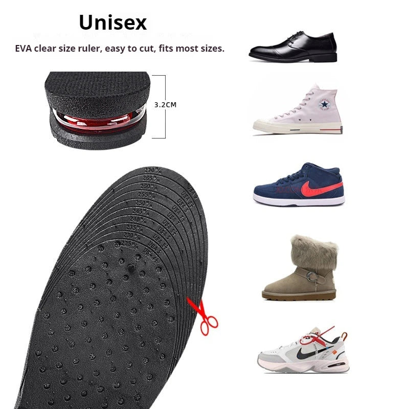 1Pair Height Increase Insole Feet Templates 3/5/7/9Cm Variable Height Shoes Insoles Air-Cushioned Shock-Absorbing Sports Insole
