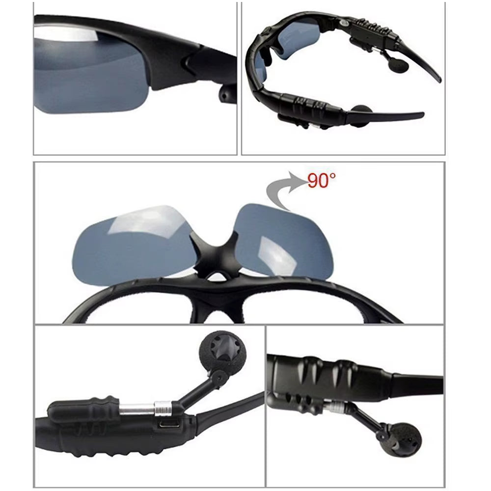 Bluetooth Wireless Polarized Sunglasses Uv-Protection Polarized Lenses Sunglasses Headphones for Meeting Travel Hiking Sports