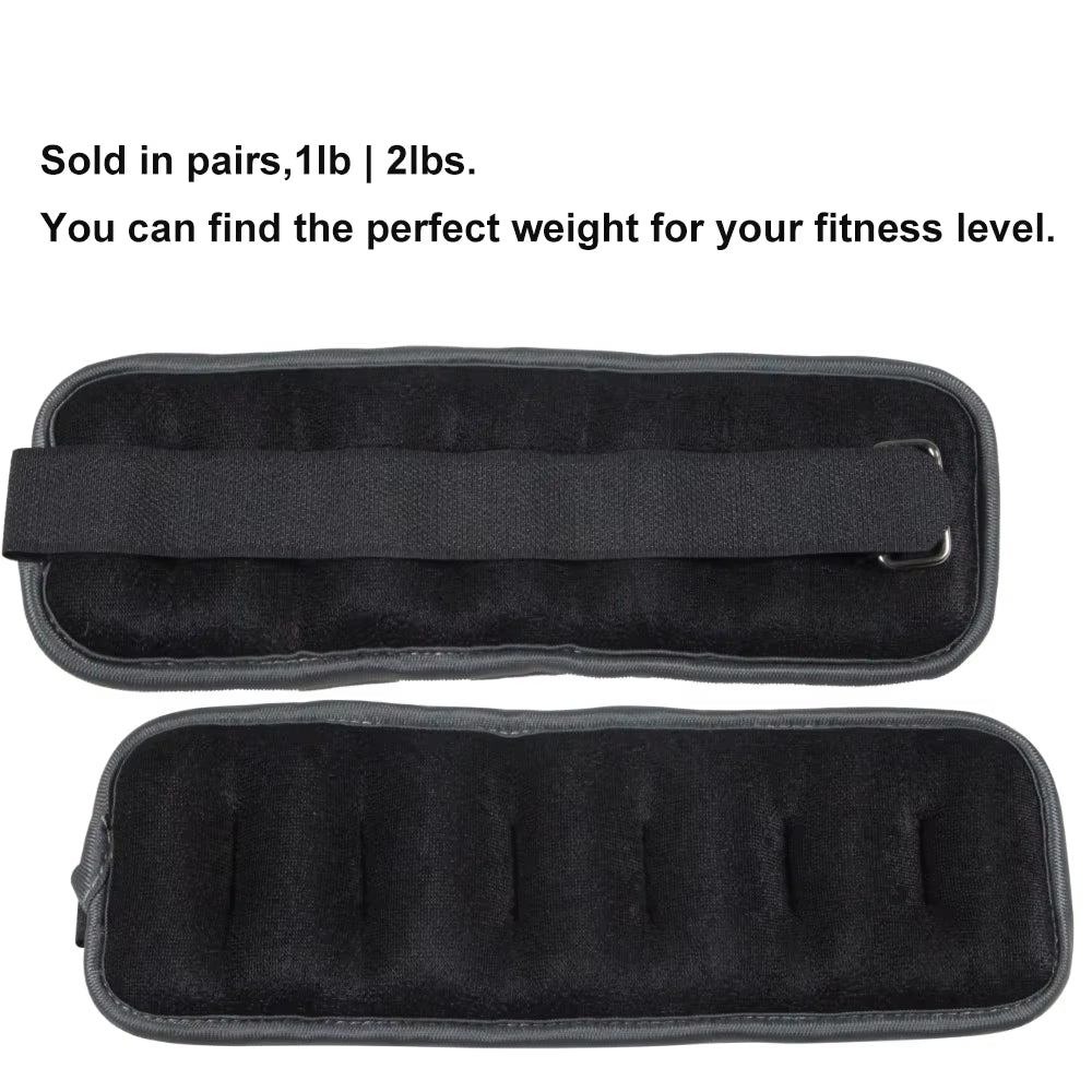 1Pair Adjustable Ankle & Wrist Weights (0.5Kg/1Kg) - Neoprene Leg Arm Straps for Running, Yoga - Strength Training for Women Men