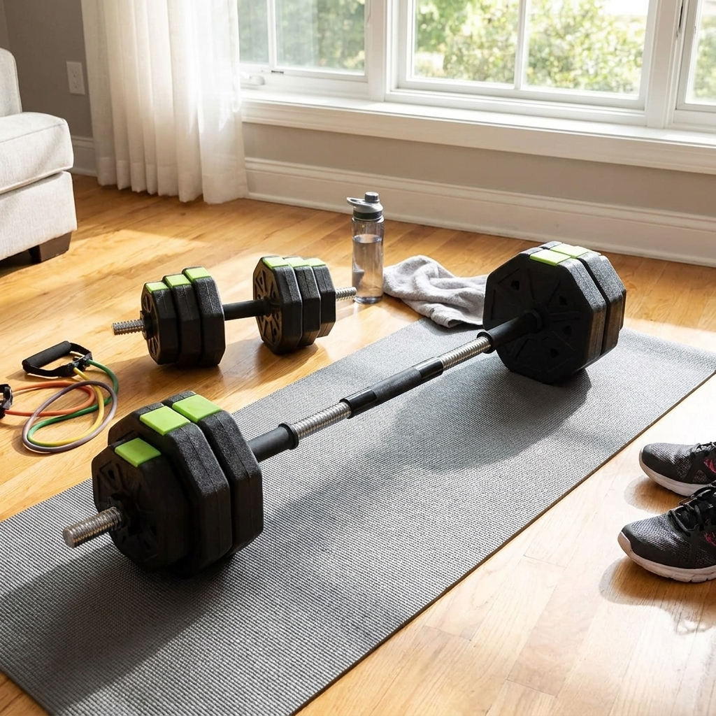 4-In-1 Adjustable Dumbbell Set lifestyle